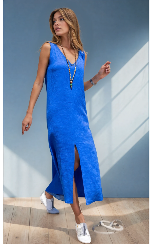 Pasaklı Giyim Kadın %100 Pamuk Müslin Elbise 3419385 İndigo