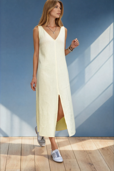 Pasaklı Giyim Kadın %100 Pamuk Müslin Elbise 3419385 Sarı