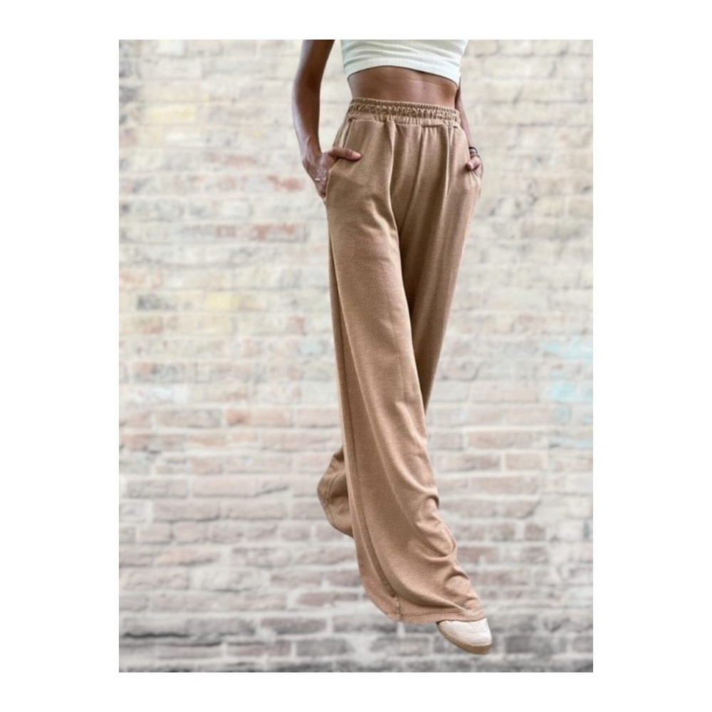 Pasaklı Giyim Pasaklı Giyim Kadın Dokulu Pantolon Camel - Premium Kadın Giyim