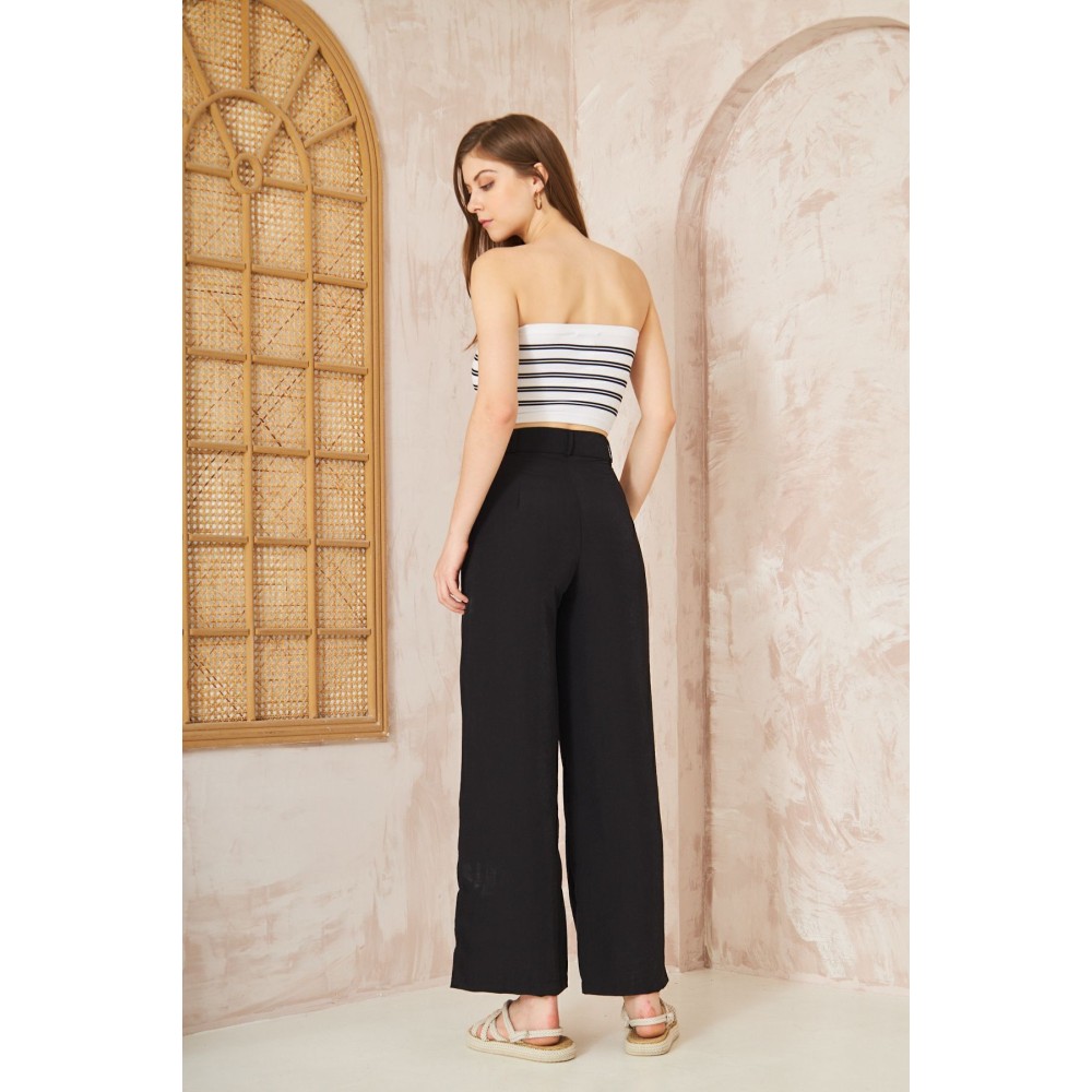Pasaklı Giyim Pasaklı Giyim Kupra İpek Palazzo Pantolon Siyah - Premium Kadın Giyim