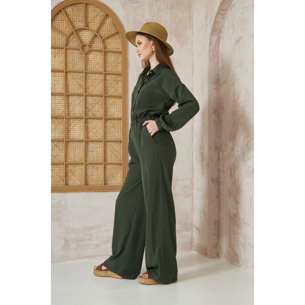 Pasaklı Giyim Pasaklı Giyim Kadın Kupra Tulum Haki - Premium Kadın Giyim