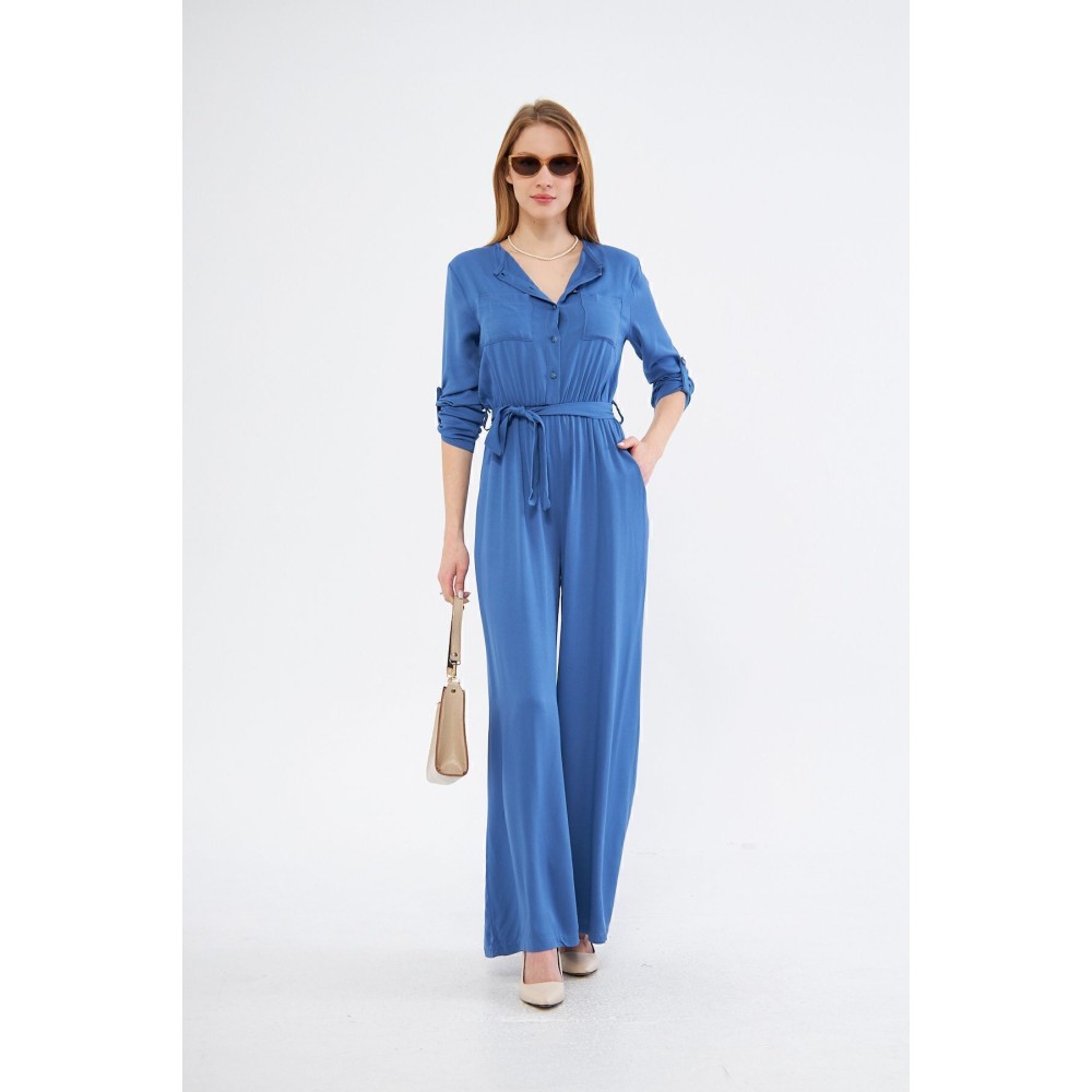 Pasaklı Giyim Pasaklı Giyim Kadın Viskon Tulum İndigo - Premium Kadın Giyim