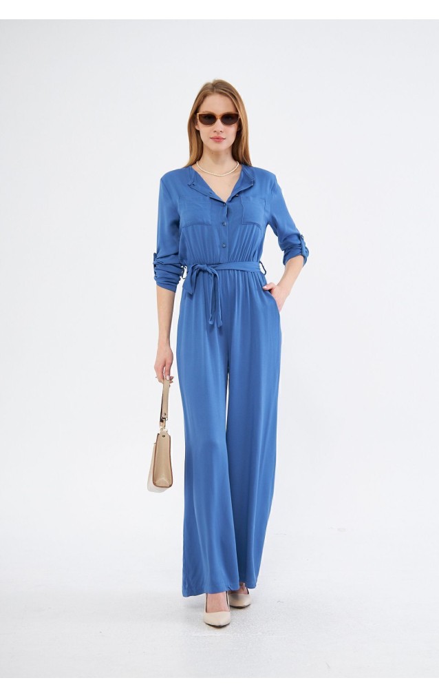 Pasaklı Giyim Kadın Viskon Tulum 3297500 İndigo