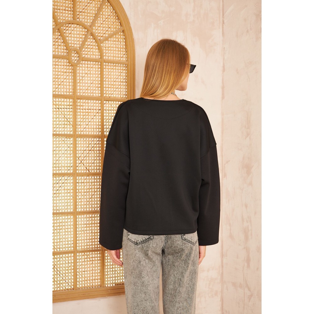 Pasaklı Giyim Pasaklı Giyim Kadın Scuba Hırka Siyah - Premium Kadın Giyim