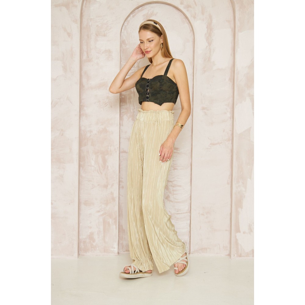 Pasaklı Giyim Pasaklı Giyim Bürümcük Örme Pantolon Sarı - Premium Kadın Giyim