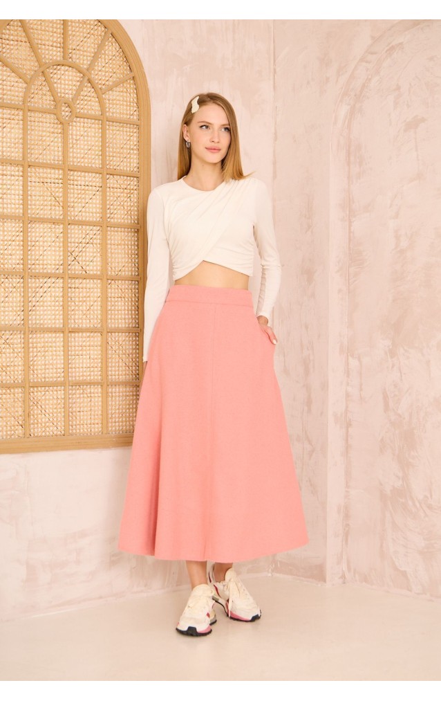 Pasaklı Giyim Kadın Kiloş Kaşe Etek 3461210 Pembe