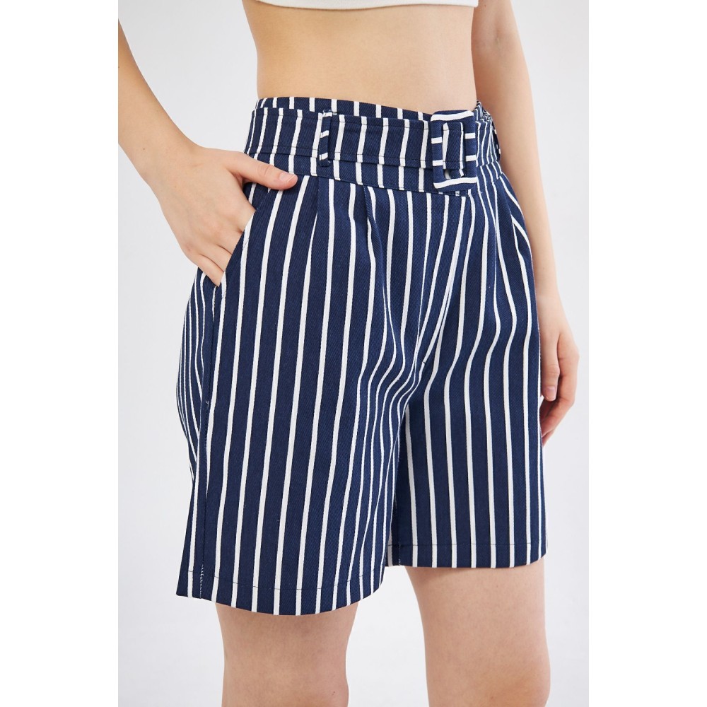 Pasaklı Giyim Pasaklı Giyim Kadın Gabardin Mini Şort Lacivert - Premium Kadın Giyim