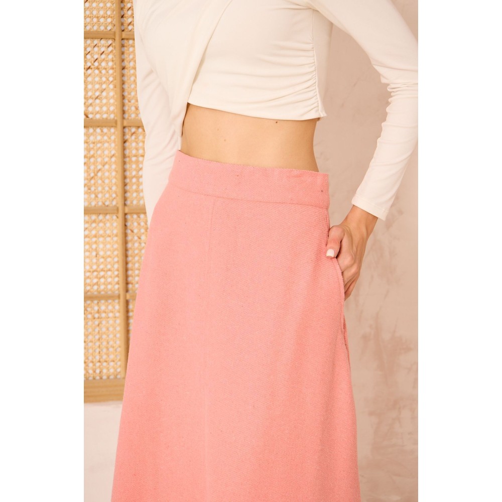 Pasaklı Giyim Pasaklı Giyim Kadın Kiloş Kaşe Etek Pembe - Premium Kadın Giyim