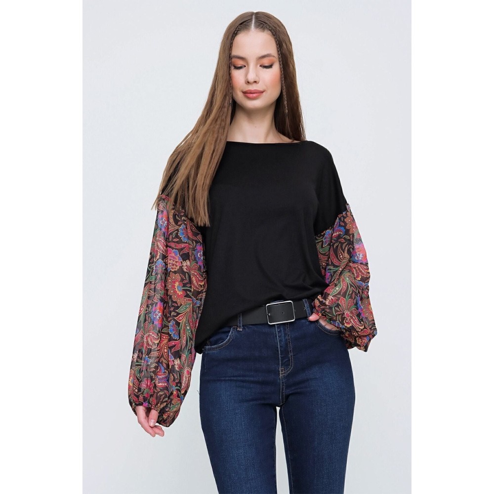 Pasaklı Giyim Pasaklı Giyim Kadın Kolları Şifon Bluz - Premium Kadın Giyim