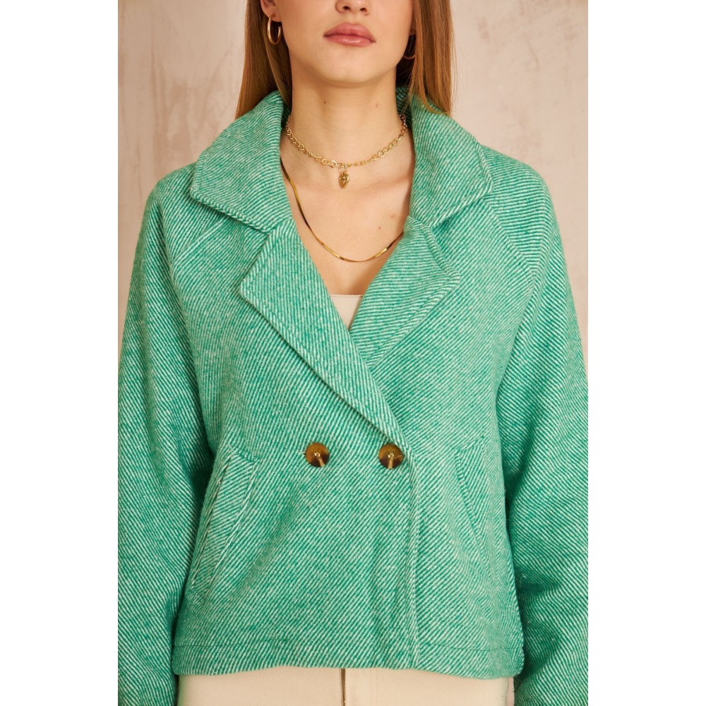 Pasaklı Giyim Pasaklı Giyim Kadın Diyaganol Kaşe Ceket Benetton - Premium Kadın Giyim