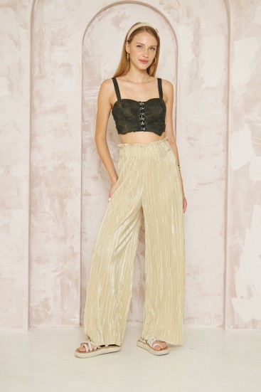 Pasaklı Giyim Bürümcük Örme Pantolon 3578160 Sarı