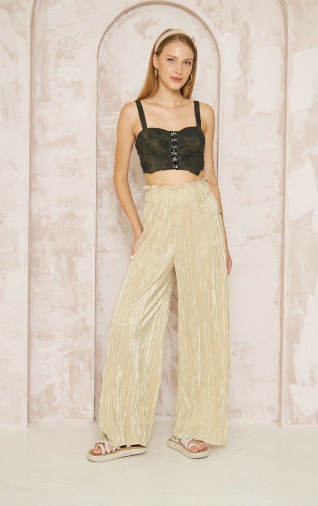 Pasaklı Giyim Bürümcük Örme Pantolon 3578160 Sarı