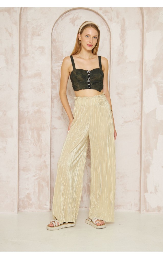 Pasaklı Giyim Bürümcük Örme Pantolon 3578160 Sarı