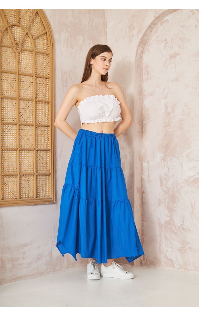 Pasaklı Giyim Kadın Asimetrik 3 Kat Etek 3574300 Saks