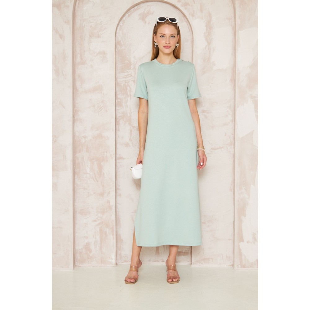 Pasaklı Giyim Pasaklı Giyim Kadın Omzu Düğmeli Mint - Premium Kadın Giyim