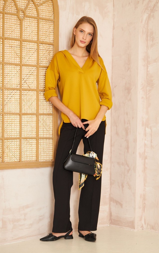 Pasaklı Giyim Kadın Kapüşonlu Sweatshirt 3506290  Hardal