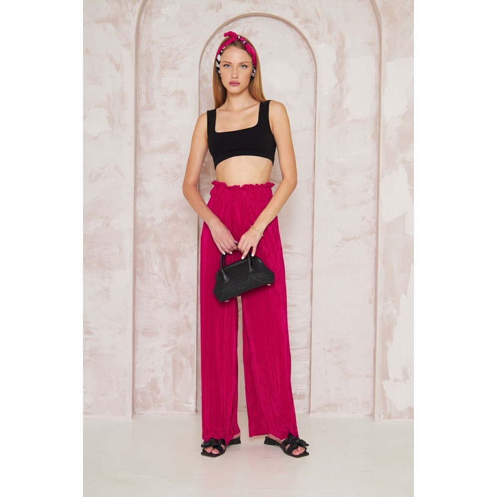 Pasaklı Giyim Pasaklı Giyim Bürümcük Örme Pantolon Fuşya - Premium Kadın Giyim