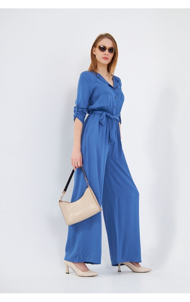 Pasaklı Giyim Kadın Viskon Tulum 3297500 İndigo