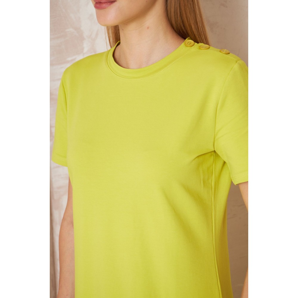 Pasaklı Giyim Pasaklı Giyim Kadın Omzu Düğmeli Yağ Yeşili - Premium Kadın Giyim