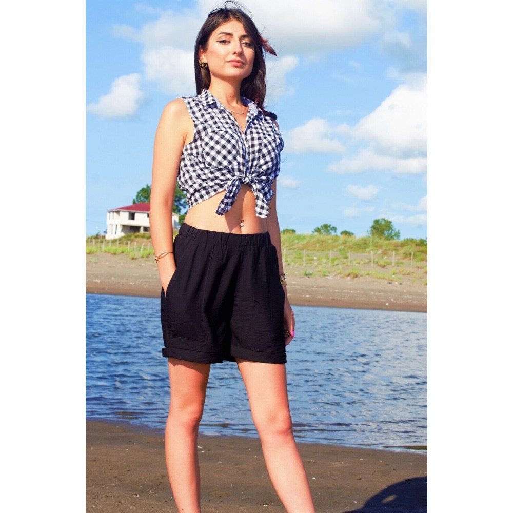 Pasaklı Giyim Pasaklı Giyim Kadın Şort Siyah - Premium Kadın Giyim