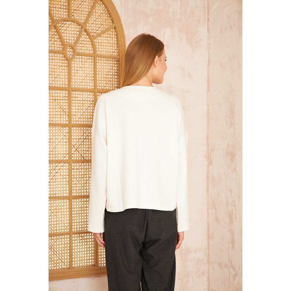 Pasaklı Giyim Pasaklı Giyim Kadın Scuba Hırka Beyaz - Premium Kadın Giyim