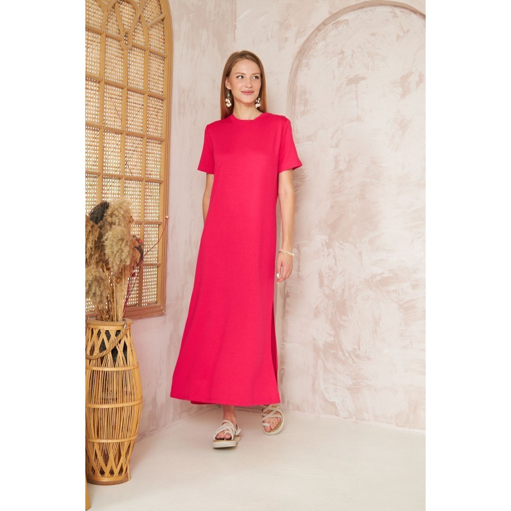 Pasaklı Giyim Pasaklı Giyim Kadın Omzu Düğmeli Fuşya - Premium Kadın Giyim