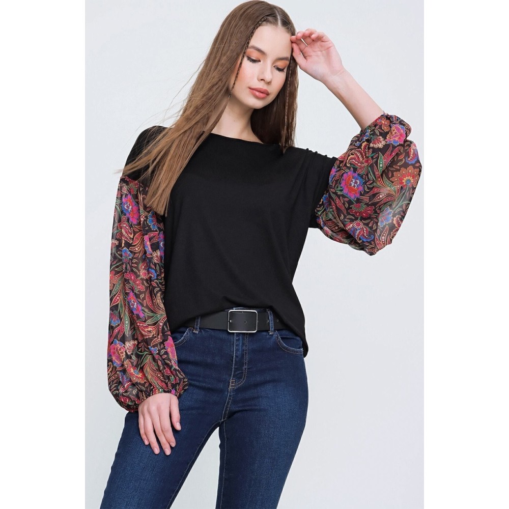 Pasaklı Giyim Pasaklı Giyim Kadın Kolları Şifon Bluz - Premium Kadın Giyim