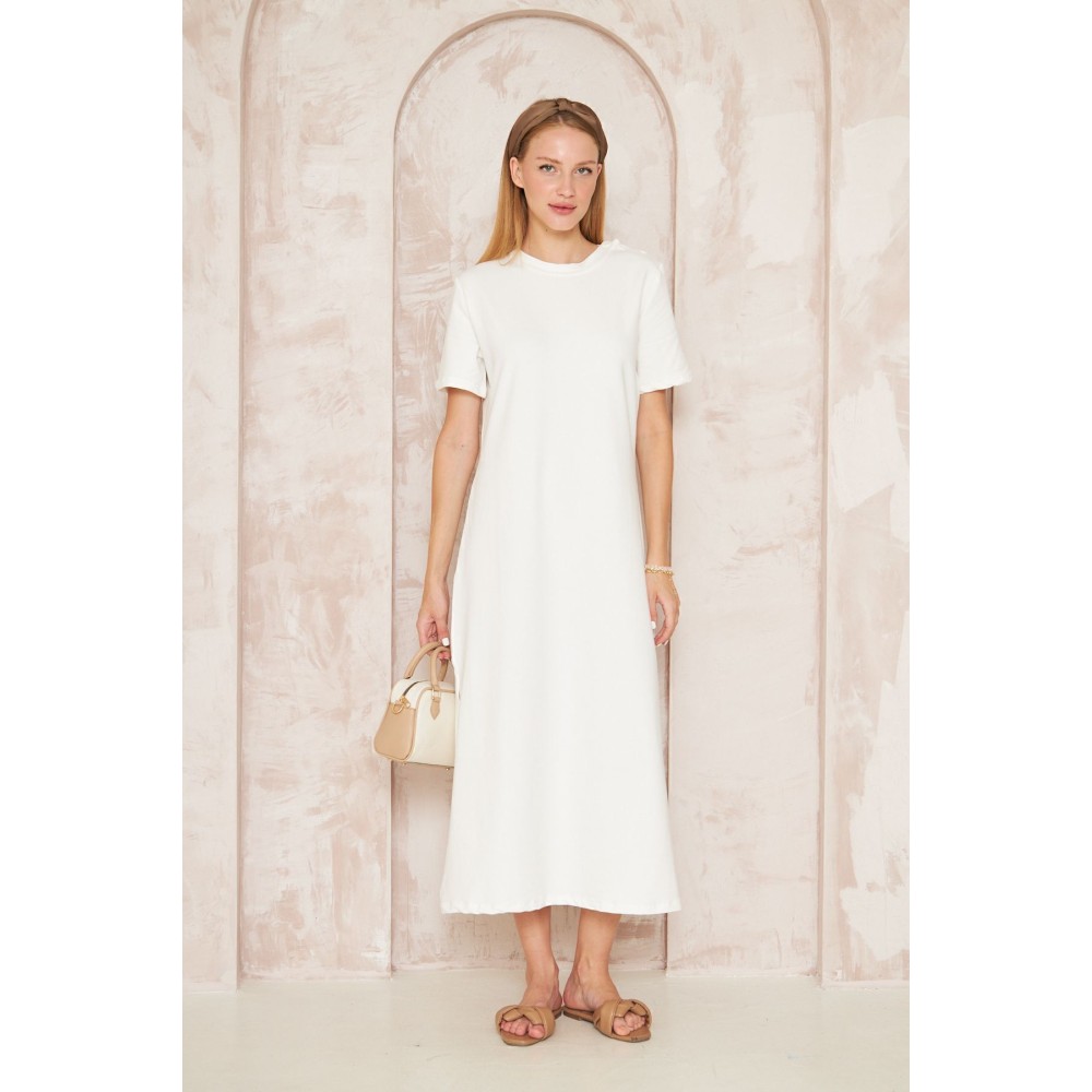 Pasaklı Giyim Pasaklı Giyim Kadın Omzu Düğmeli Beyaz - Premium Kadın Giyim