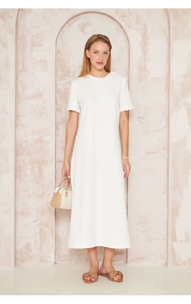 Pasaklı Giyim Kadın Omzu Düğmeli Elbise 3618310 Beyaz