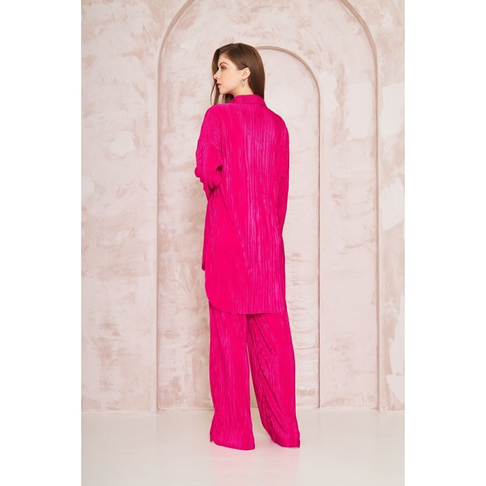 Pasaklı Giyim Pasaklı Giyim kadın Piliseli Bürümcük Pantolon Tunik Alt Üst Takım Fuşya - Premium Kadın Giyim
