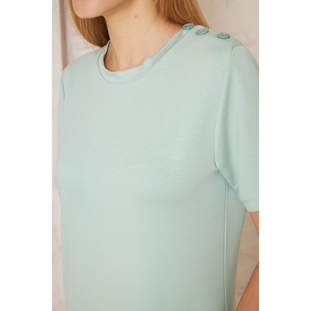 Pasaklı Giyim Pasaklı Giyim Kadın Omzu Düğmeli Mint - Premium Kadın Giyim