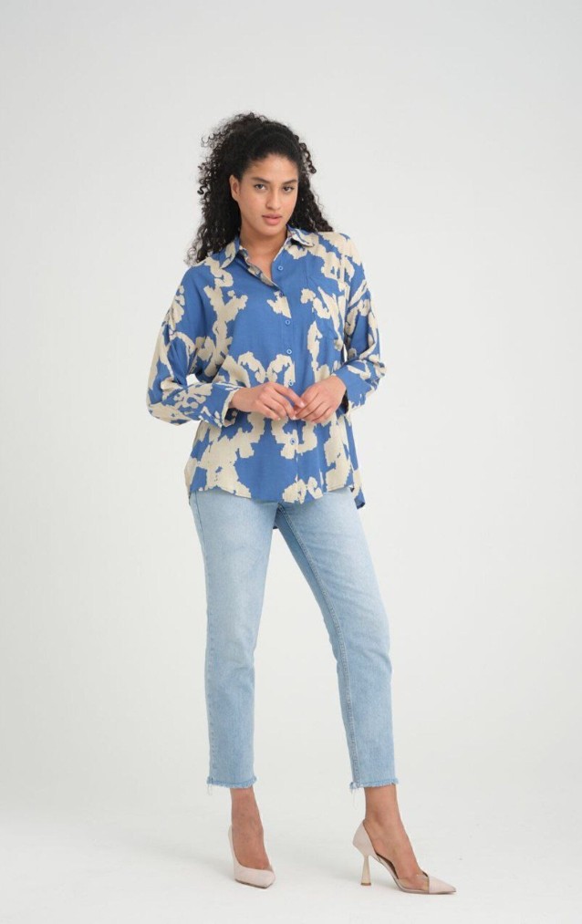 Pasaklı Giyim Kadın Viskon Gömlek 3457286 Mavi