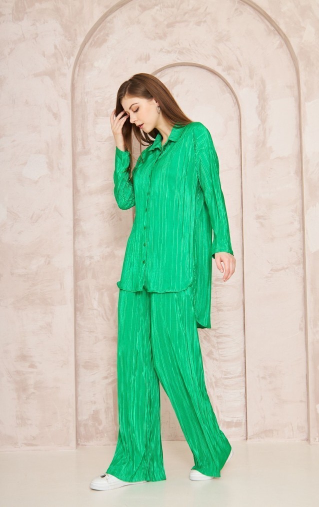 Pasaklı Giyim kadın Piliseli Bürümcük Pantolon Tunik Alt Üst Takım 3573374 Benetton