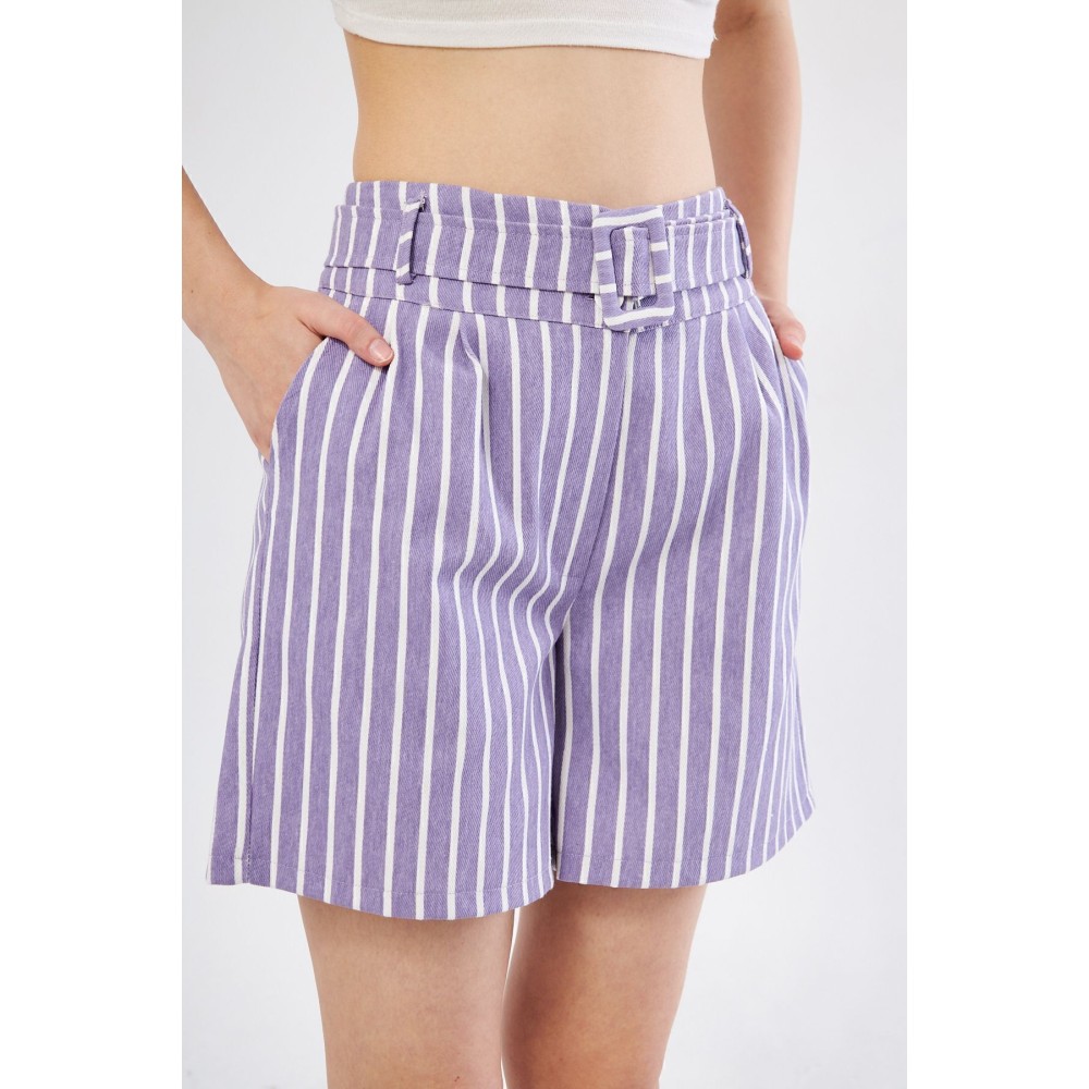 Pasaklı Giyim Pasaklı Giyim Kadın Gabardin Mini Şort Mor - Premium Kadın Giyim
