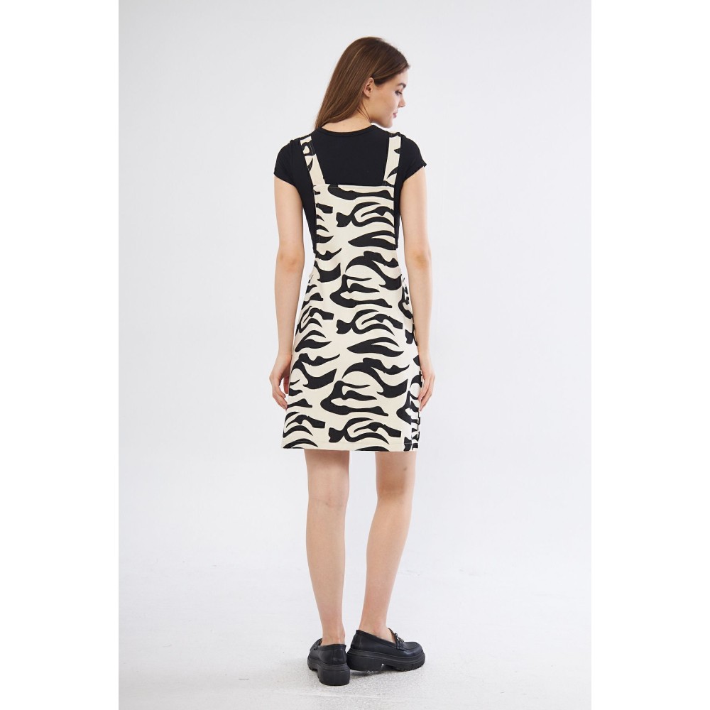 Pasaklı Giyim Pasaklı Giyim Kadın Gabardin Salopet Mini Elbise Siyah - Premium Kadın Giyim