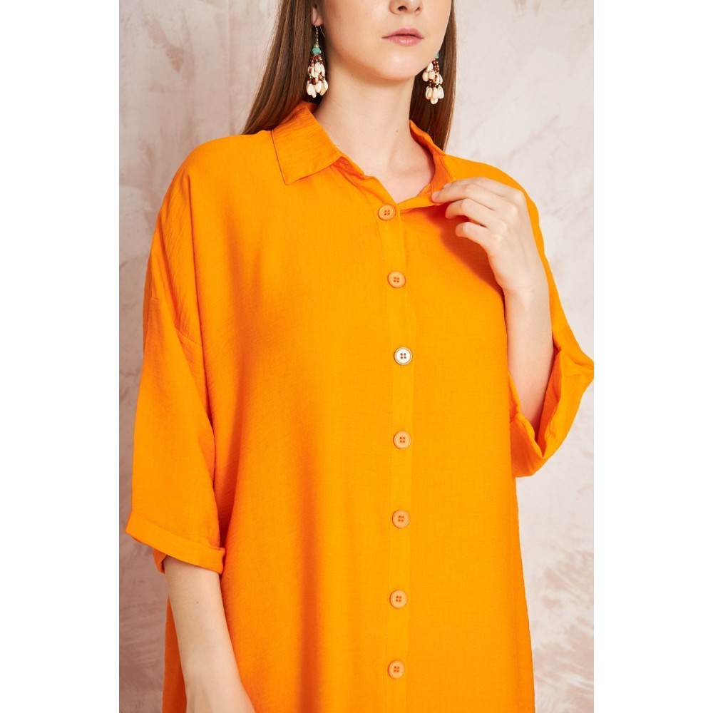 Pasaklı Giyim Pasaklı Giyim Kadın Tunik Elbise Turuncu - Premium Kadın Giyim