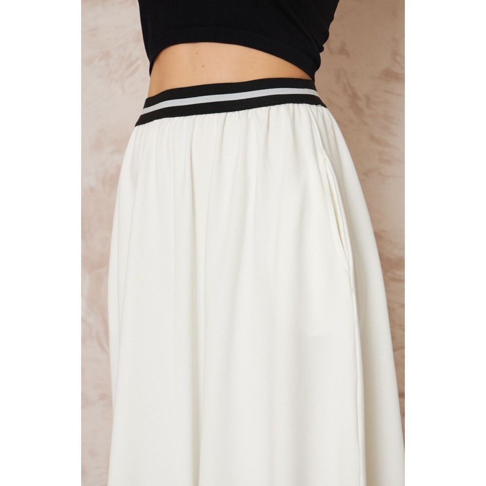 Pasaklı Giyim Pasaklı Giyim Kadın Kiloş Etek Renk Bloklu Beyaz - Premium Kadın Giyim
