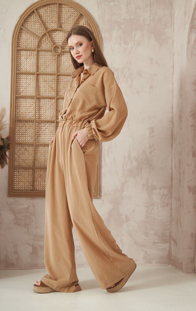 Pasaklı Giyim Kadın Kupra Tulum 3360506 Karamel