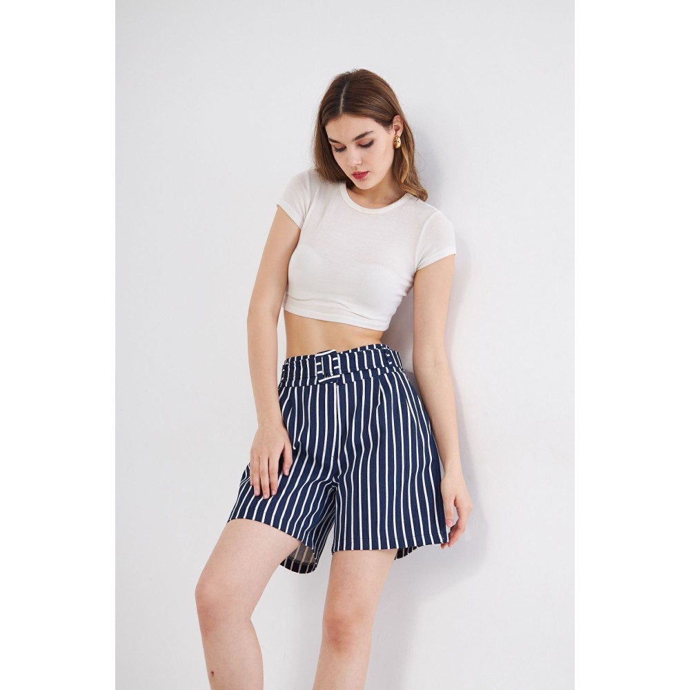 Pasaklı Giyim Pasaklı Giyim Kadın Gabardin Mini Şort Lacivert - Premium Kadın Giyim