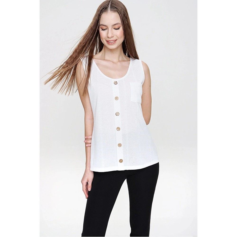 Pasaklı Giyim Pasaklı Giyim Kadın Örme Bluz Ekru - Premium Kadın Giyim