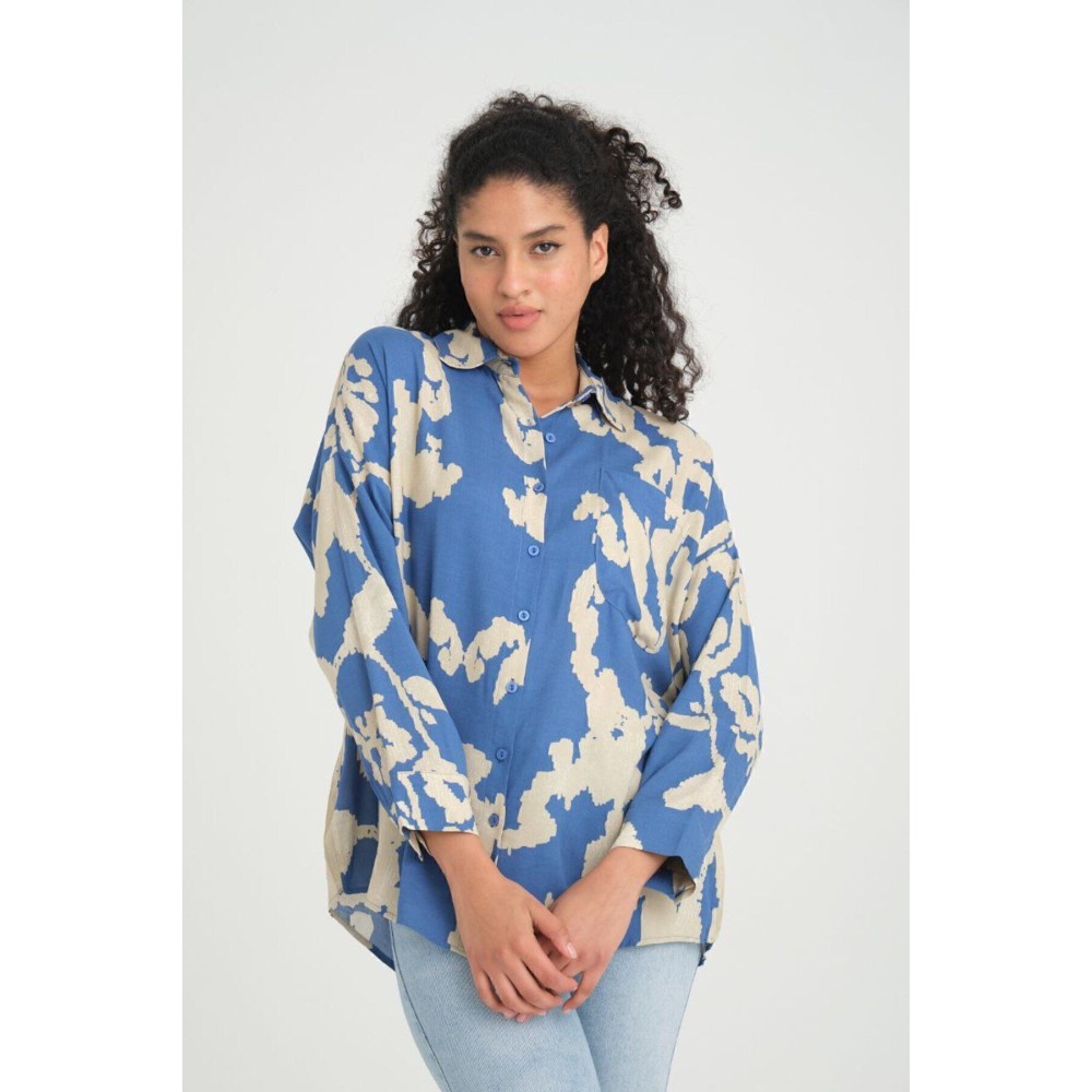 Pasaklı Giyim Pasaklı Giyim Kadın Viskon Gömlek Mavi - Premium Kadın Giyim