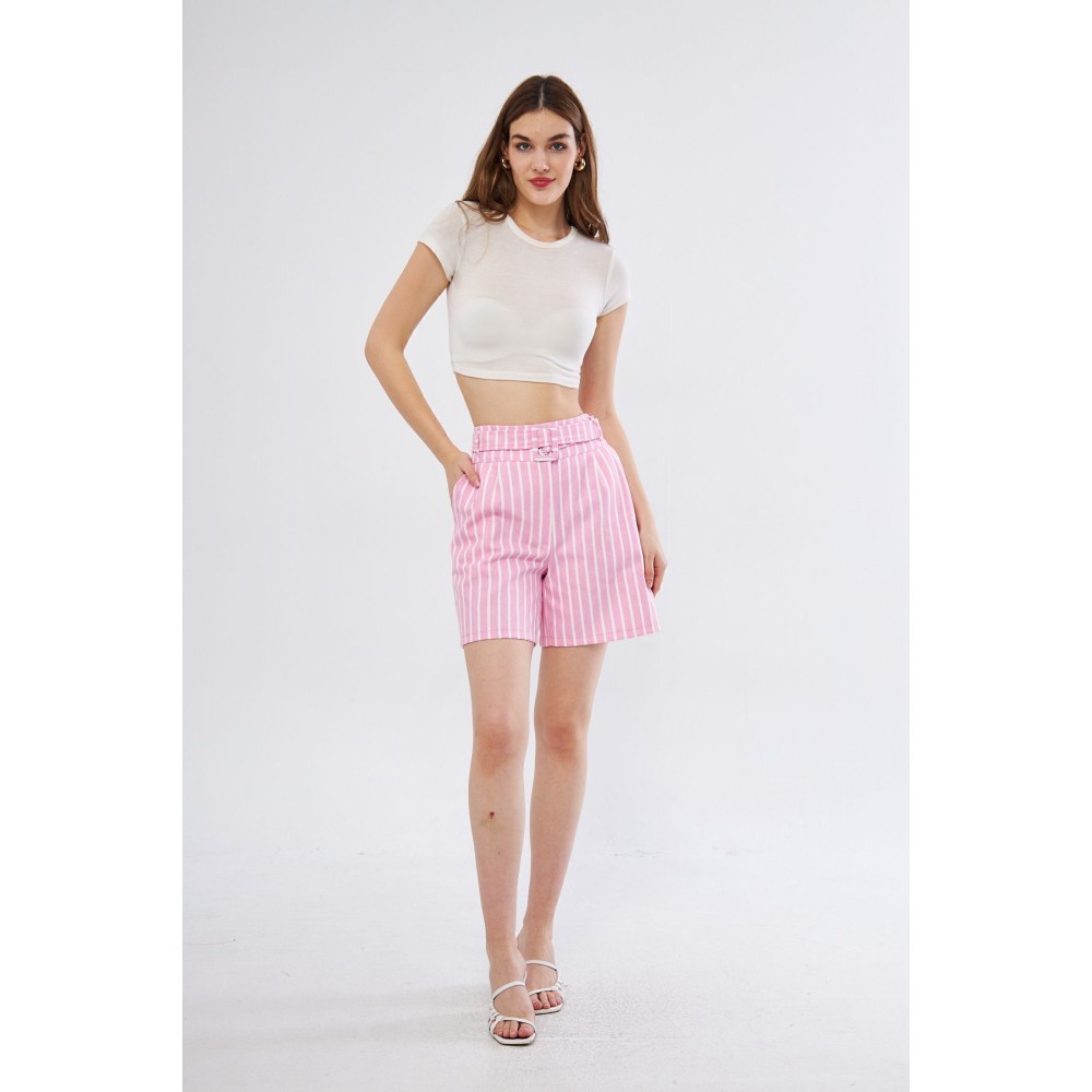 Pasaklı Giyim Pasaklı Giyim Kadın Gabardin Mini Şort Pembe - Premium Kadın Giyim