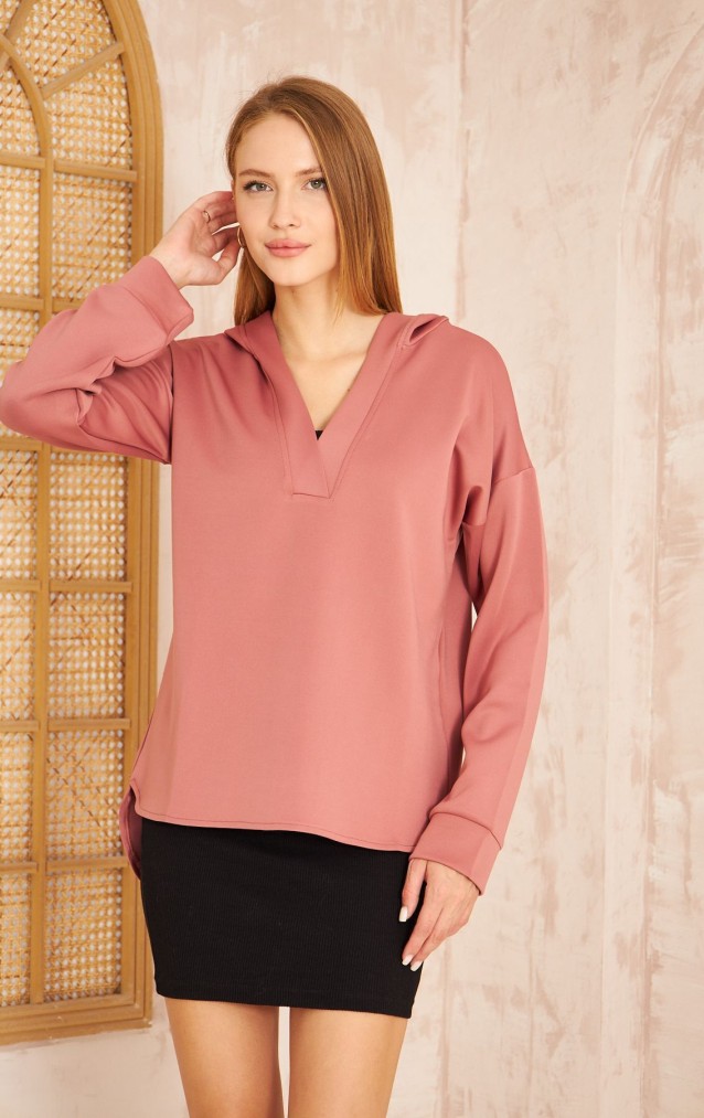 Pasaklı Giyim Kadın Kapüşonlu Sweatshirt 3506290 Gülkurusu