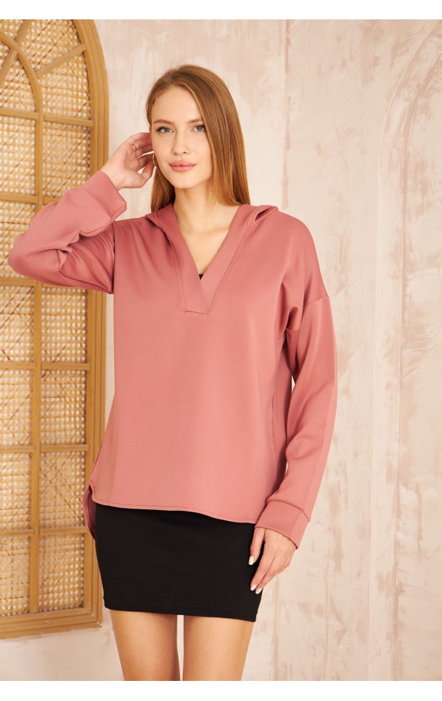 Pasaklı Giyim Kadın Kapüşonlu Sweatshirt 3506290 Gülkurusu
