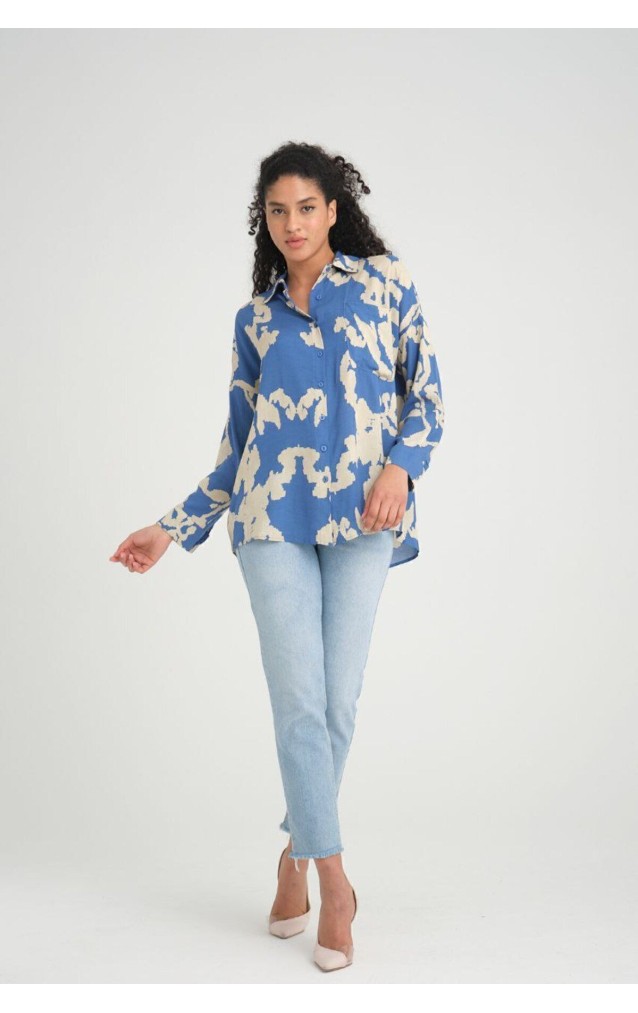 Pasaklı Giyim Kadın Viskon Gömlek 3457286 Mavi