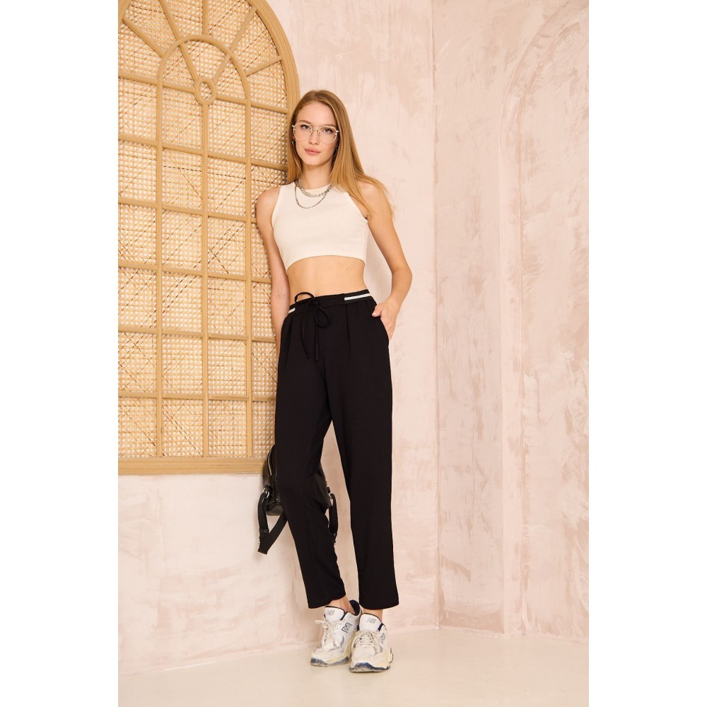 Pasaklı Giyim Pasaklı Giyim Kadın Bilek Boy Pantolon-Eşorfman, Siyah - Premium Kadın Giyim