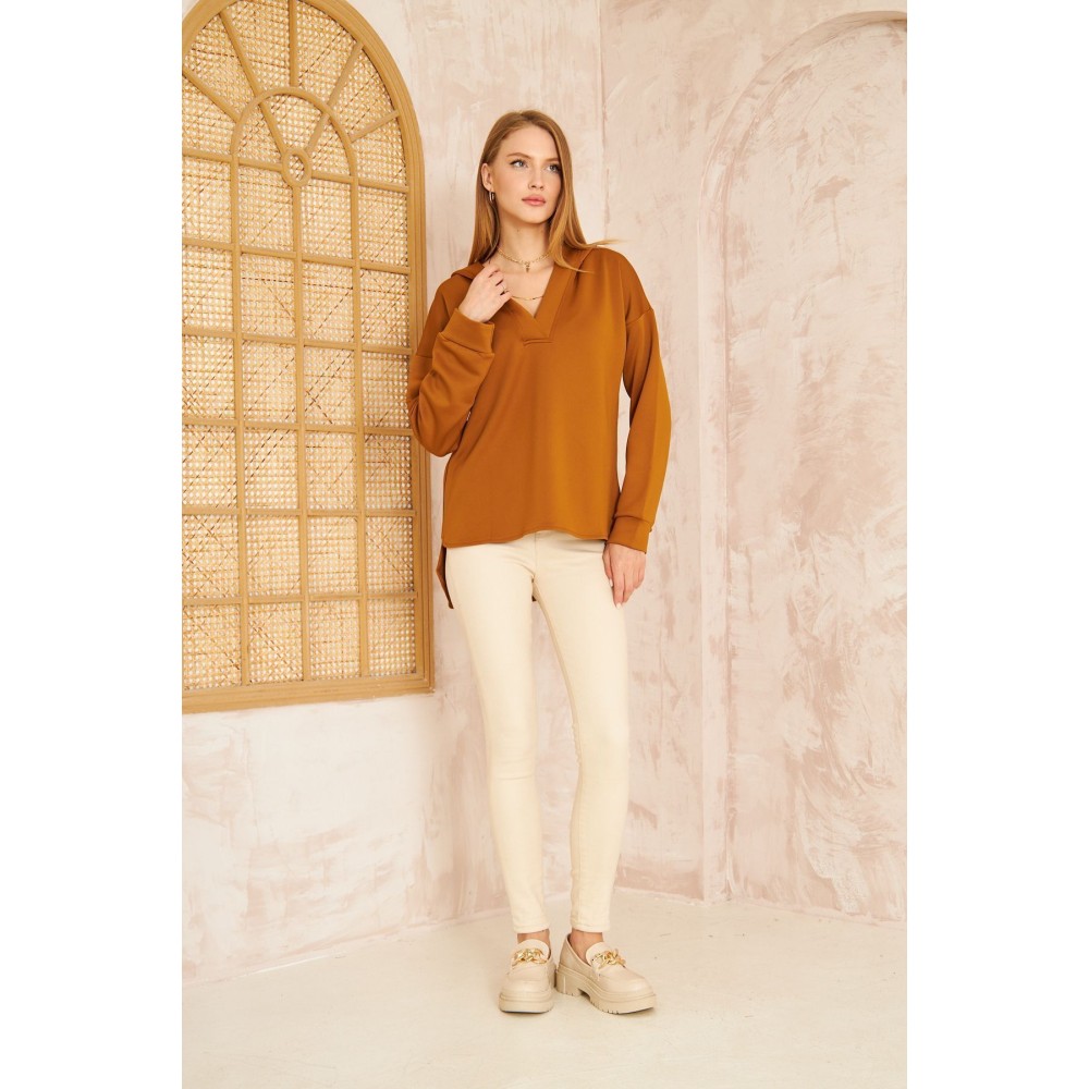 Pasaklı Giyim Pasaklı Giyim Kadın Kapüşonlu Sweatshirt Kahverengi - Premium Kadın Giyim