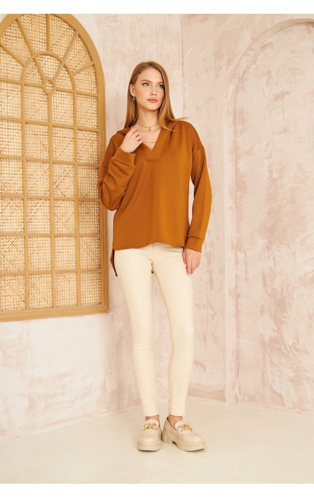 Pasaklı Giyim Kadın Kapüşonlu Sweatshirt 3506290  Kahverengi