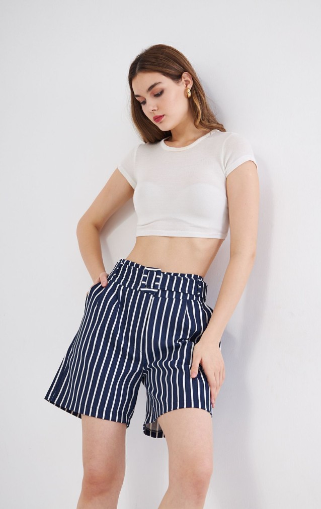 Pasaklı Giyim Kadın Gabardin Mini Şort 3562242 Lacivert