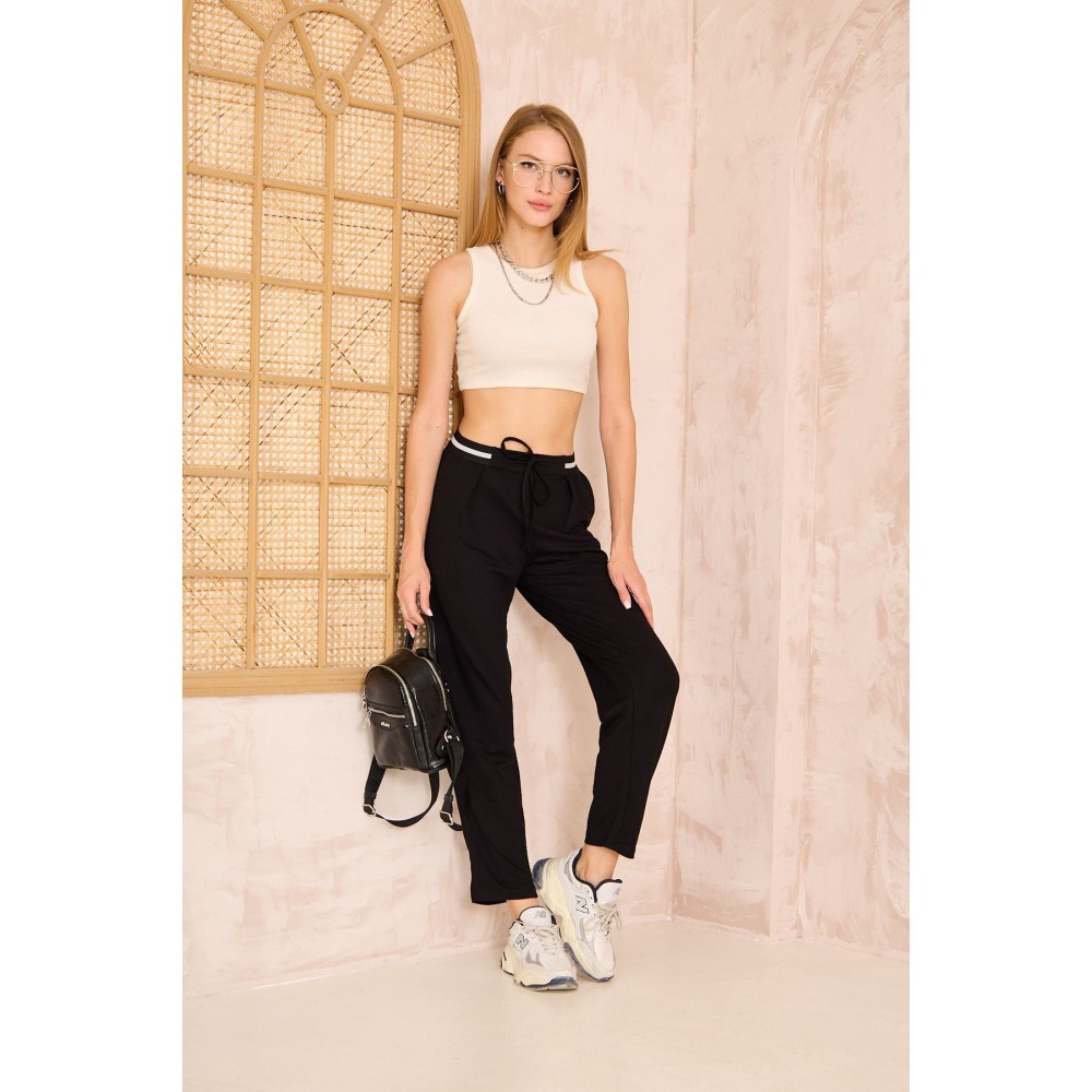 Pasaklı Giyim Pasaklı Giyim Kadın Bilek Boy Pantolon-Eşorfman, Siyah - Premium Kadın Giyim